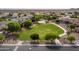Aerial of community park offering green space, playground and walking paths at 3488 N Lady Lake Ln, Casa Grande, AZ 85122