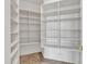 Walk-in pantry offers an abundance of shelving space for organized storage of kitchen essentials at 844 E County Down Dr, Chandler, AZ 85249