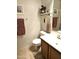 Cozy bathroom featuring neutral tones, decorative shelving, and a single vanity at 1265 S Aaron -- # 299, Mesa, AZ 85209