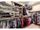 Walk-in closet with extensive storage, metal shelving, and rods, ideal for organized wardrobe display at 2232 E Inglewood St, Mesa, AZ 85213