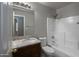 Bathroom with granite vanity, ample lighting and tub shower combo at 24709 N 75Th Way, Scottsdale, AZ 85255
