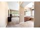 View of spacious main bedroom and en-suite bathroom featuring dual vanities at 2565 N 141St Ln, Goodyear, AZ 85395