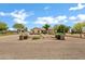 Charming single story home with desert landscaping, mature trees, and a circular driveway at 4187 E Triple Crown Dr, San Tan Valley, AZ 85140