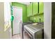 This laundry room features modern machines and bright green paint at 5923 W Mauna Loa Ln, Glendale, AZ 85306