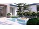 Inviting courtyard with pool, mature tree, and garden at 6649 E Ocotillo Rd, Paradise Valley, AZ 85253