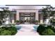 Modern home featuring a water feature at the entrance at 6649 E Ocotillo Rd, Paradise Valley, AZ 85253