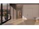 Hallway with hardwood flooring and natural light from large windows overlooking the outdoor space at 6649 E Ocotillo Rd, Paradise Valley, AZ 85253