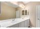 This bathroom offers a double sink vanity, modern fixtures, and a large mirror at 1367 S Country Club Dr # 1320, Mesa, AZ 85210
