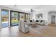 Cozy and inviting living room with sliding glass doors to the backyard at 1526 E Glacier Pl, Chandler, AZ 85249