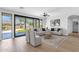 Bright living room with a backyard view through sliding glass doors at 1526 E Glacier Pl, Chandler, AZ 85249