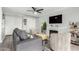 Spacious living room with a fireplace and neutral decor at 3600 N Hayden Rd # 3405, Scottsdale, AZ 85251