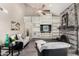 Inviting living room boasts built-in shelves and a cozy fireplace at 4033 E Larkspur Dr, Phoenix, AZ 85032