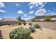 Desert backyard with a brick fence and rock features creating a low maintenance outdoor space at 4141 W Potter Dr, Glendale, AZ 85308