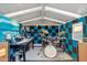 Shed or music room with drumkit, soundproofing, and a work desk at 4448 E Sleepy Ranch Rd, Cave Creek, AZ 85331