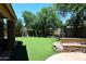 Spacious backyard with artificial turf, swing set, and stone accents, great for Gathering activities at 7272 W Crystal Rd, Glendale, AZ 85308