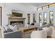 Comfortable living room with fireplace, modern decor, and an open floor plan at 7341 E Sunnyside Dr, Scottsdale, AZ 85260