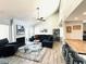 Stylish living room with modern decor, vaulted ceilings, and comfortable seating arrangement at 7409 N Via Camello Del Norte -- # 138, Scottsdale, AZ 85258