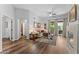 Bright living room with hardwood floors, fireplace and access to a private balcony at 7887 N 16Th St # 226, Phoenix, AZ 85020