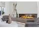 Close-up of a modern linear fireplace at 9265 N 115Th St, Scottsdale, AZ 85259
