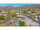 Aerial view of backyard featuring a custom hardscape and patio at 12366 N 129Th St, Scottsdale, AZ 85259