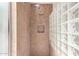 Modern tiled shower with glass block divider, shower head, and built-in niche at 1453 E Elgin Pl, Chandler, AZ 85225