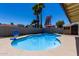 Inviting backyard showcasing a refreshing pool, surrounded by lush greenery and mature palm trees at 1535 E Kenwood St, Mesa, AZ 85203