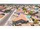 Neighborhood aerial view with mature landscaping, solar panels, and backyard pool at 1744 E Fremont Rd, Phoenix, AZ 85042