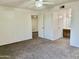 The bright bedroom features neutral carpet, ample closet space and a private attached bathroom at 1927 E Hampton Ave # 260, Mesa, AZ 85204