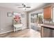 The dining area features a buffet and sliding glass doors opening to a backyard patio at 2341 S Gordon --, Mesa, AZ 85209