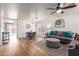 Inviting living room with hardwood floors, neutral tones, and modern furnishings at 2341 S Gordon --, Mesa, AZ 85209
