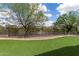 Expansive backyard with lush artificial turf, and secure fencing, perfect for outdoor activities and privacy at 29751 N 119Th Ln, Peoria, AZ 85383