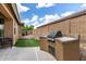 Low-maintenance backyard with a built-in grill, artificial turf, and gravel landscaping at 29751 N 119Th Ln, Peoria, AZ 85383