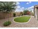 Green backyard featuring an artificial turf, stone landscaping, and a bird feeder at 3067 E Merlot St, Gilbert, AZ 85298
