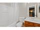Bathroom featuring a bathtub/shower, toilet, and a vanity with a sink at 3623 E Horace Dr, Gilbert, AZ 85296