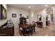 Cozy dining room with hardwood floors and vintage furnishings, perfect for intimate gatherings at 39241 N Boulder View Dr, Scottsdale, AZ 85262