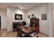 Cozy dining room featuring hardwood floors, wainscoting detail, and classic decor at 39241 N Boulder View Dr, Scottsdale, AZ 85262