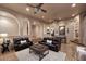 Open-concept living area with hardwood floors, recessed lighting and seamless flow throughout the home at 39241 N Boulder View Dr, Scottsdale, AZ 85262