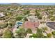 Expansive aerial view of a custom home featuring a pool and surrounding desert landscape at 7032 E Balancing Rock Rd, Scottsdale, AZ 85266
