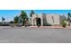 Well-maintained community clubhouse with ample parking, attractive landscaping and golf cart parking at 992 S Roanoke St, Gilbert, AZ 85296