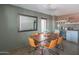 Bright dining area features a coffee bar, modern lighting, and sleek table with seating for six at 10007 N 30Th Pl, Phoenix, AZ 85028