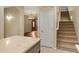 Hallway with view of living area and stairwell at 10758 E Lobo Ave, Mesa, AZ 85209