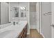 Bathroom featuring double sinks and shower at 1258 W Plane Tree Ave, San Tan Valley, AZ 85140