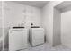 This laundry room features a Whirlpool washer and dryer, tile flooring, and wire shelves at 1433 E Mineral Rd, Gilbert, AZ 85234