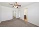 Spacious bedroom featuring carpeted floors and attached bathroom, ideal for relaxation and privacy at 1532 W 6Th St, Tempe, AZ 85281