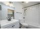 Clean bathroom with subway tile shower, sleek vanity and modern fixtures at 1847 E Kirkland Ln # C, Tempe, AZ 85281