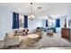 Inviting living room with blue curtains, neutral armchairs, and stylish coffee tables at 4408 W Heyerdahl Dr, New River, AZ 85087