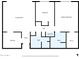Layout of the house features a kitchen, living room, bedrooms, bathrooms, foyer, and a laundry room at 515 S Parkcrest -- # 531, Mesa, AZ 85206