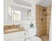 Well-maintained bathroom features granite countertops, a tile shower, and updated fixtures at 540 W La Donna Dr, Tempe, AZ 85283
