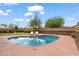 Relaxing backyard with a sparkling pool, lounge chairs, mature trees, and lush landscaping at 710 E Hayward Ave, Phoenix, AZ 85020