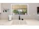 Kitchen sink and window with quartz countertop and garden view at 13824 N 148Th Ln, Surprise, AZ 85379